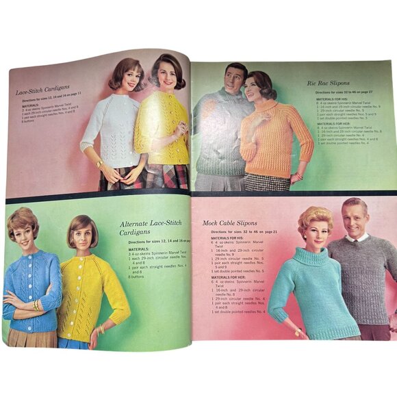 Vintage Spinnerin Knitting Pattern Books Set Vol. 309 & 169 1963/1966 - Picture 5 of 15